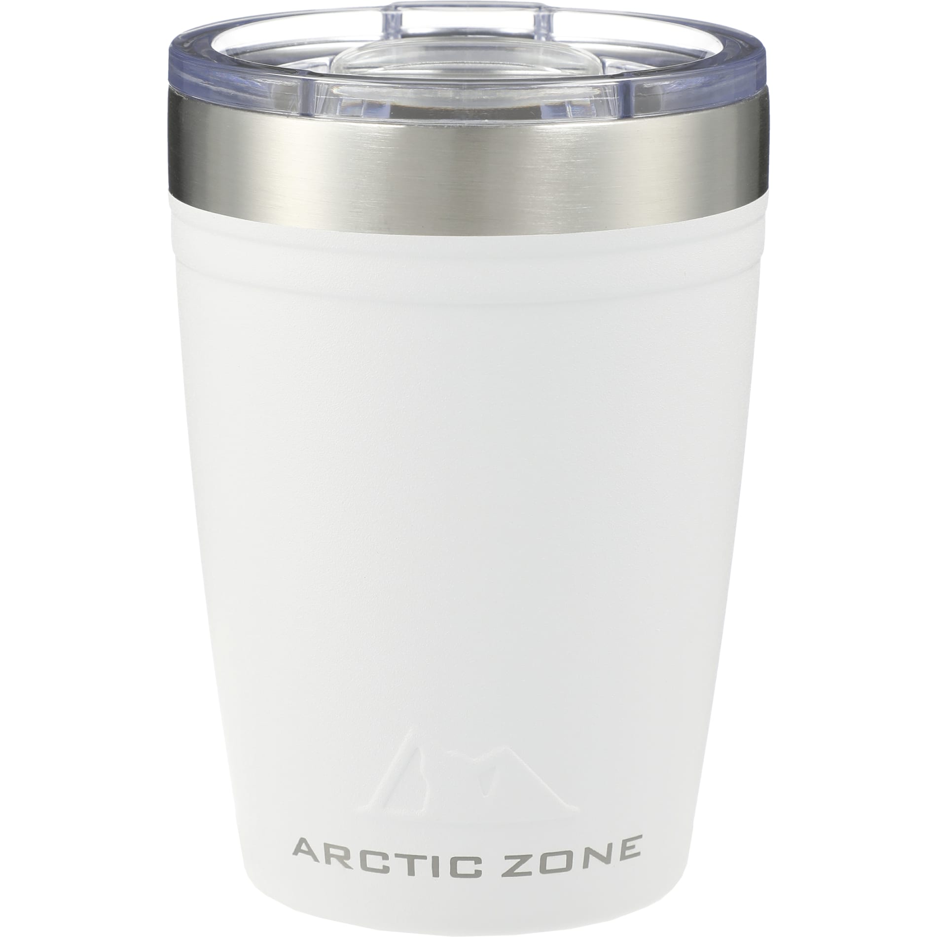 Front View of White Arctic Zone® Titan Thermal HP® Copper Tumbler 12oz plain