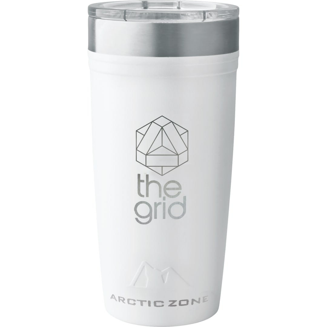 Front View of White Arctic Zone® Titan Thermal HP® Copper Tumbler 20oz