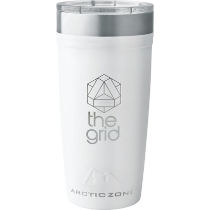 Front View of White Arctic Zone® Titan Thermal HP® Copper Tumbler 20oz