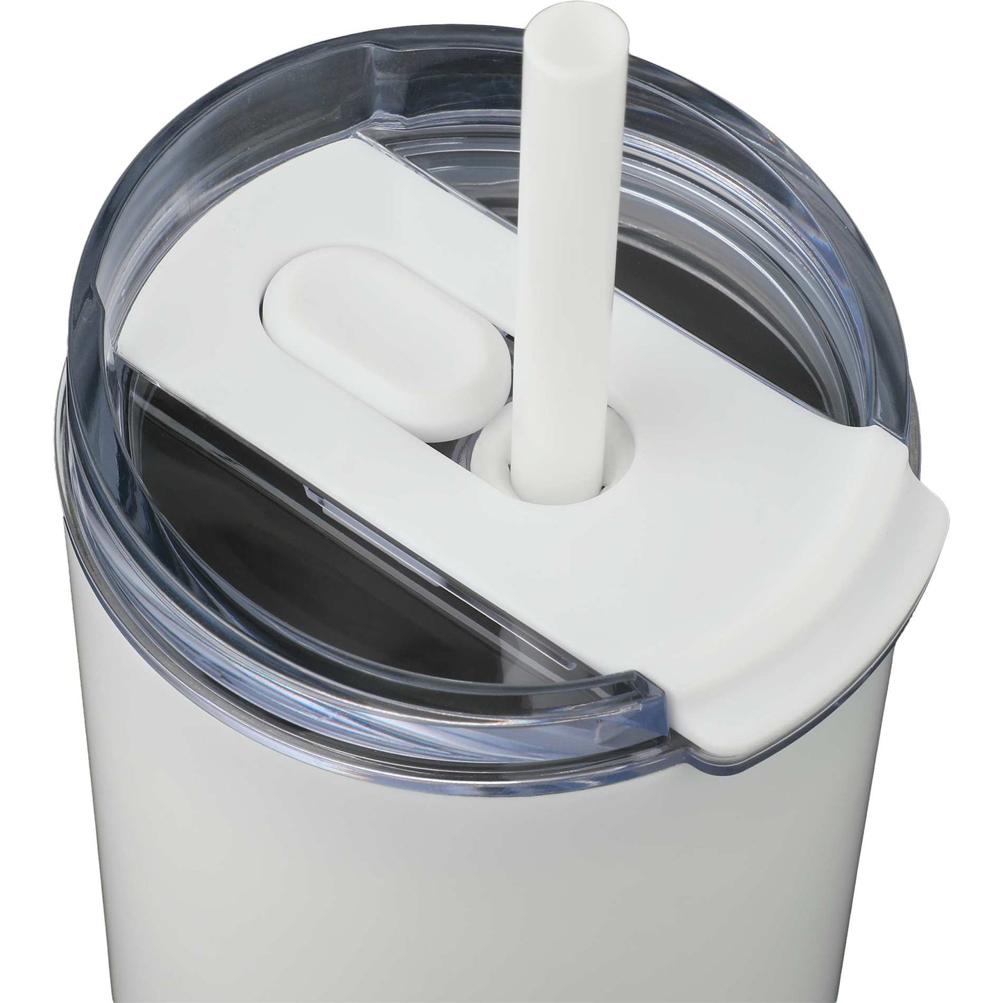 Front View of White Auxo 24oz Double Wall Vacuum Insulated Tumbler plain