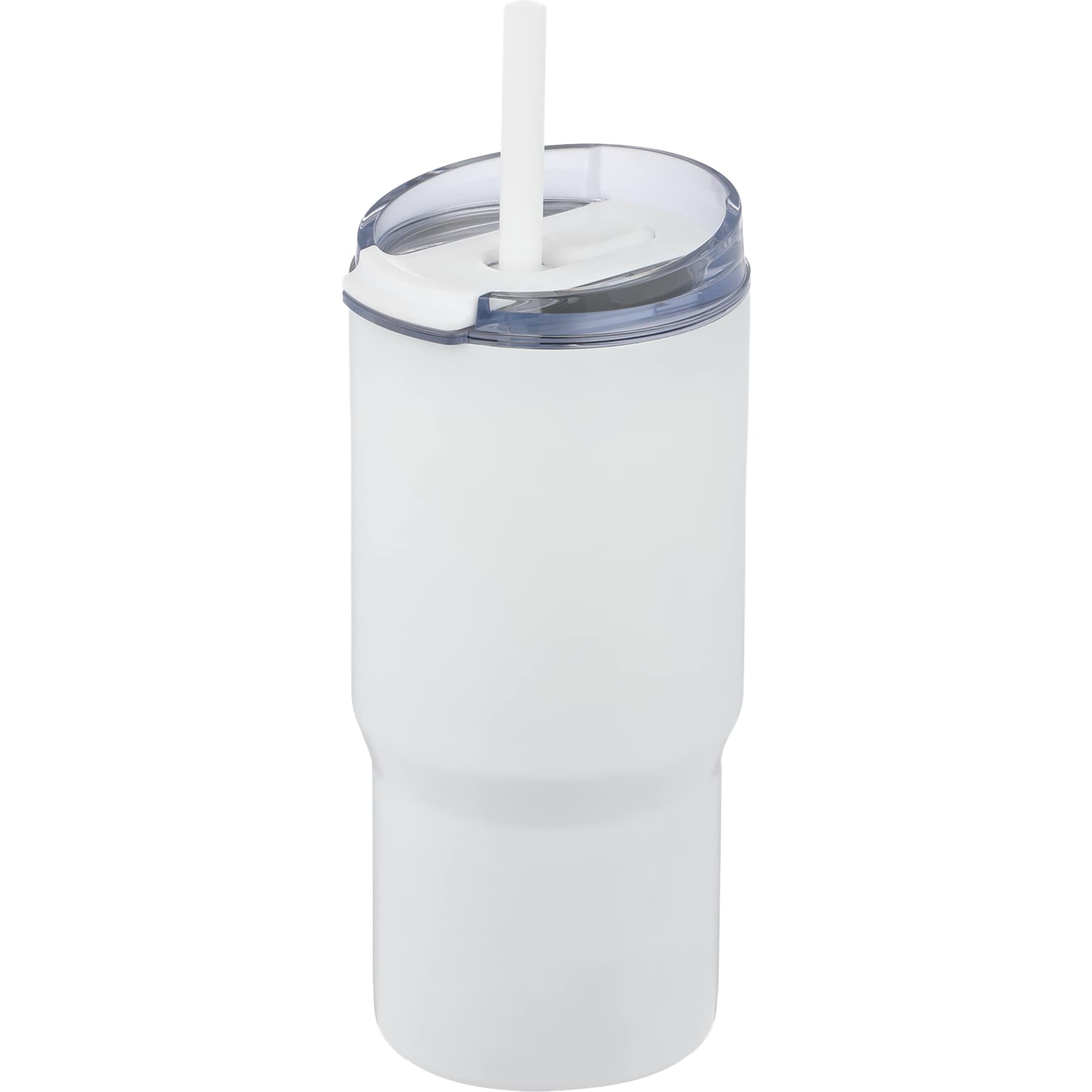 Front View of White Auxo 24oz Double Wall Vacuum Insulated Tumbler plain