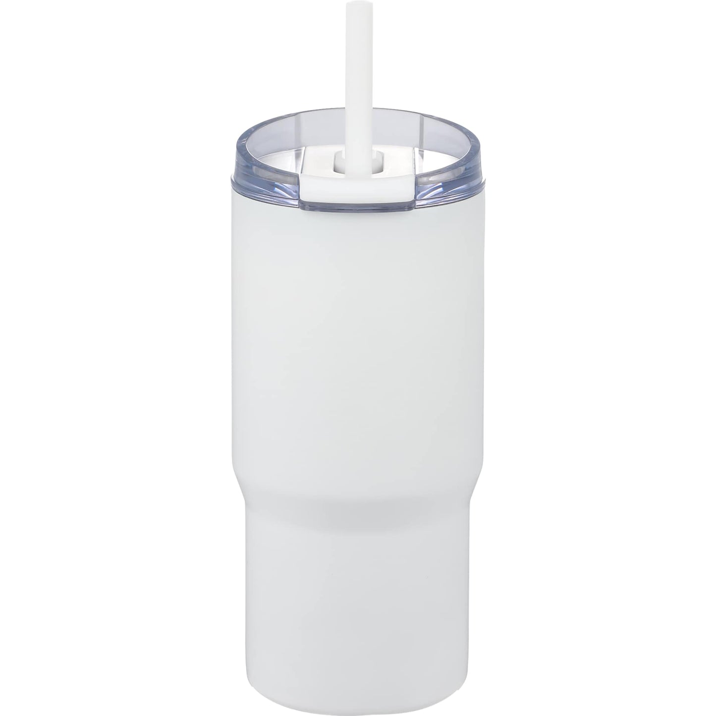 Front View of White Auxo 24oz Double Wall Vacuum Insulated Tumbler plain