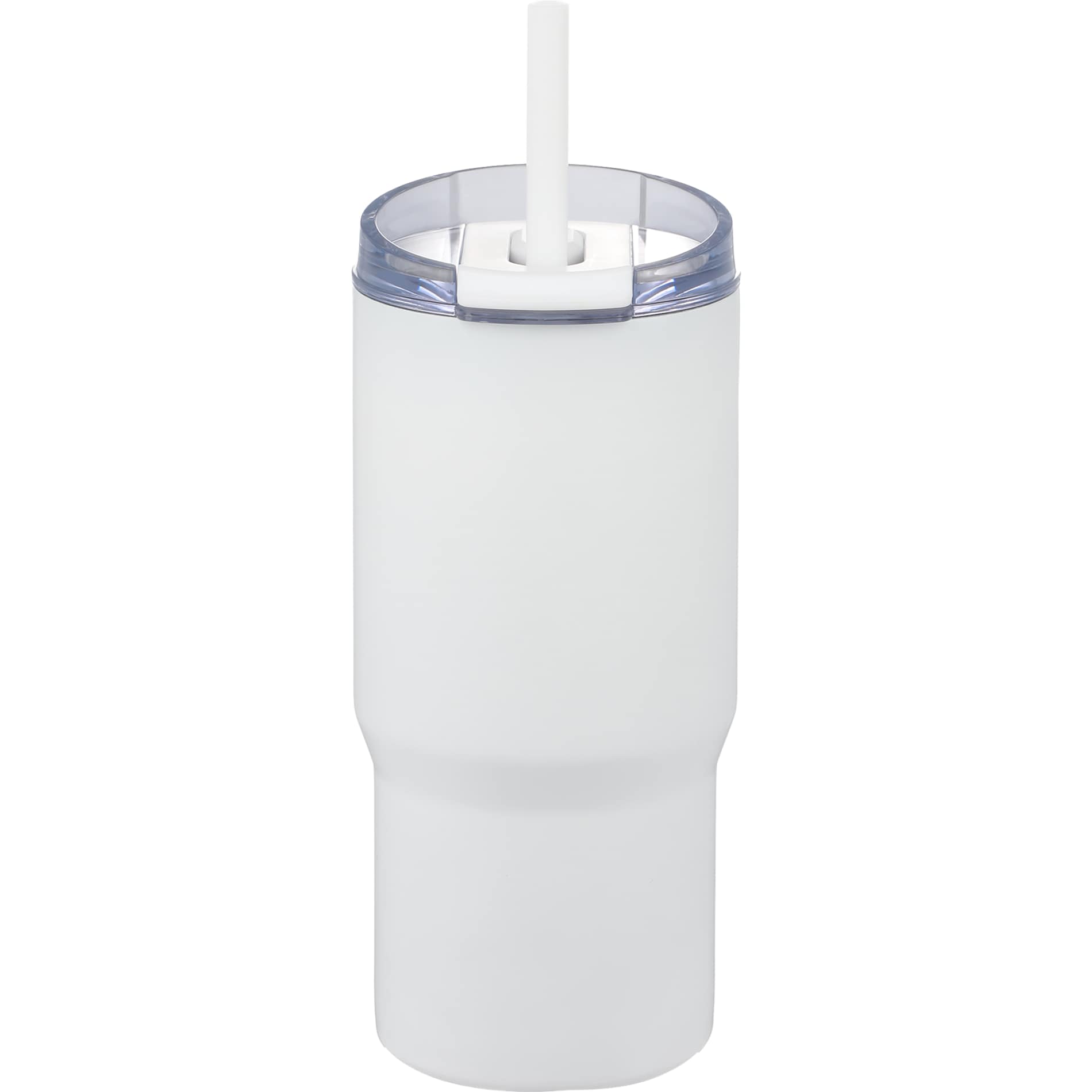 Front View of White Auxo 24oz Double Wall Vacuum Insulated Tumbler plain