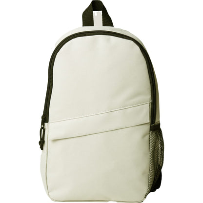 Front View of White Barton Recycled Sling Backpack plain