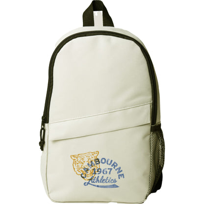 Front View of White Barton Recycled Sling Backpack