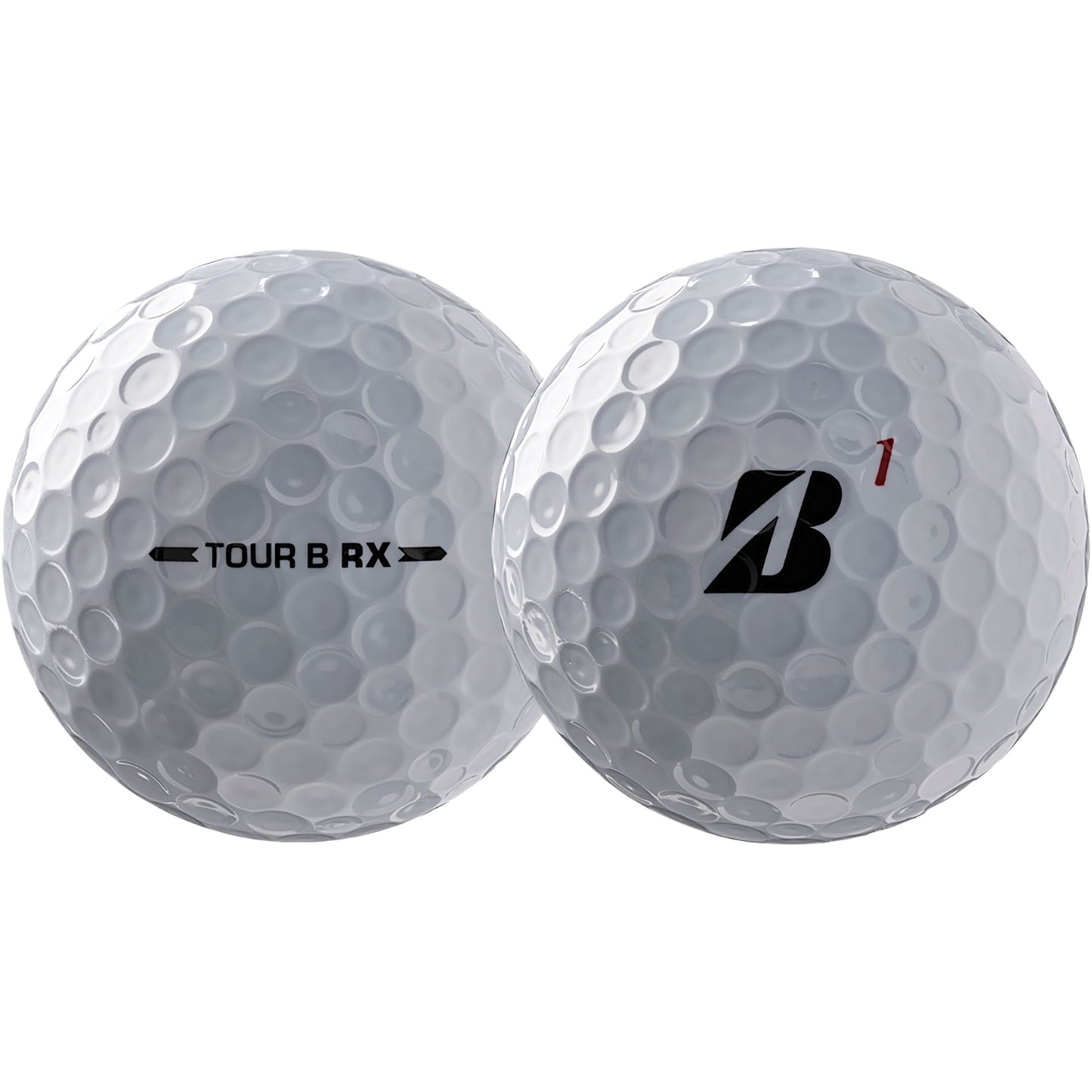 Front View of White Bridgestone Tour B RX Golf Balls - 12 Pack