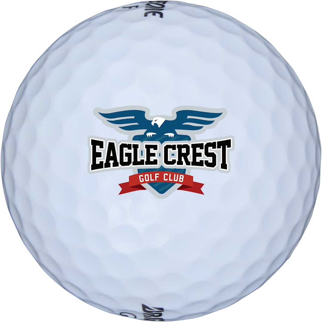 Front View of White Bridgestone Tour B RX Golf Balls - 12 Pack