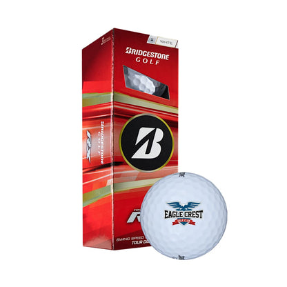 Front View of White Bridgestone Tour B RX Golf Balls - 3 Pack