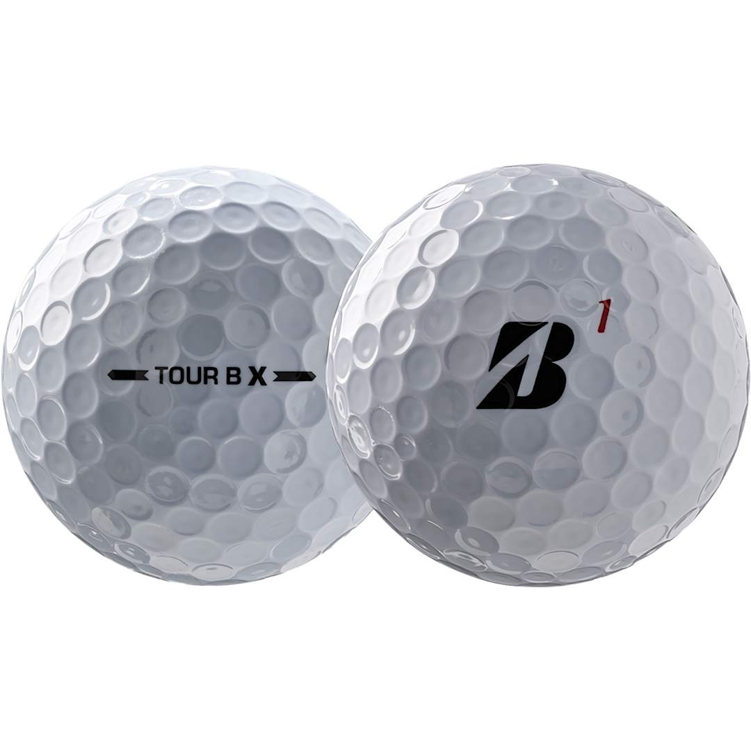 Front View of White Bridgestone Tour B X Golf Balls - 12 Pack