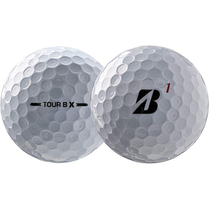 Front View of White Bridgestone Tour B X Golf Balls - 12 Pack