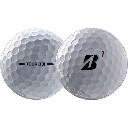 Front View of White Bridgestone Tour B X Golf Balls - 12 Pack