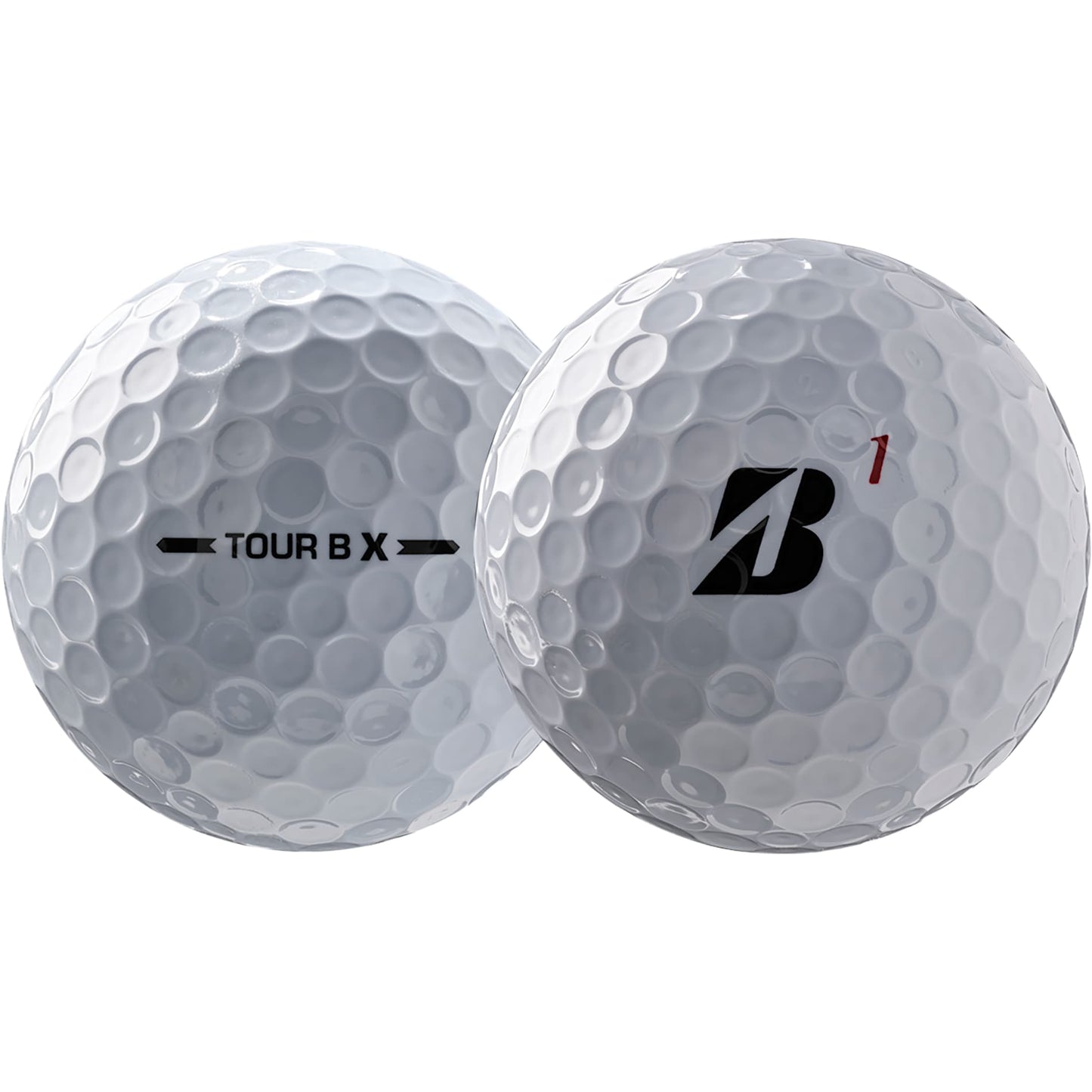 Front View of White Bridgestone Tour B X Golf Balls - 3 Pack