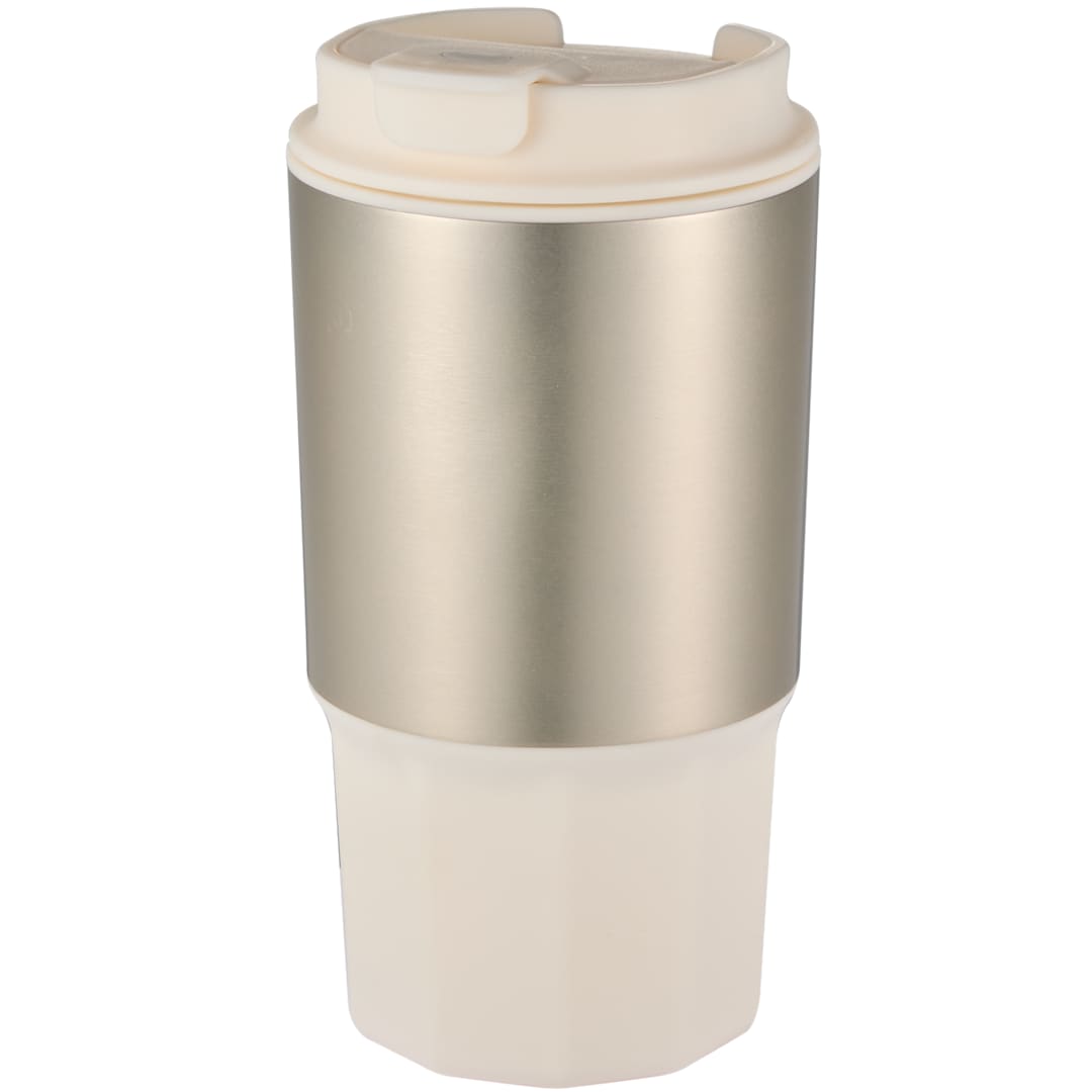 Front View of White Brit Eco-Friendly Tumbler 15oz plain