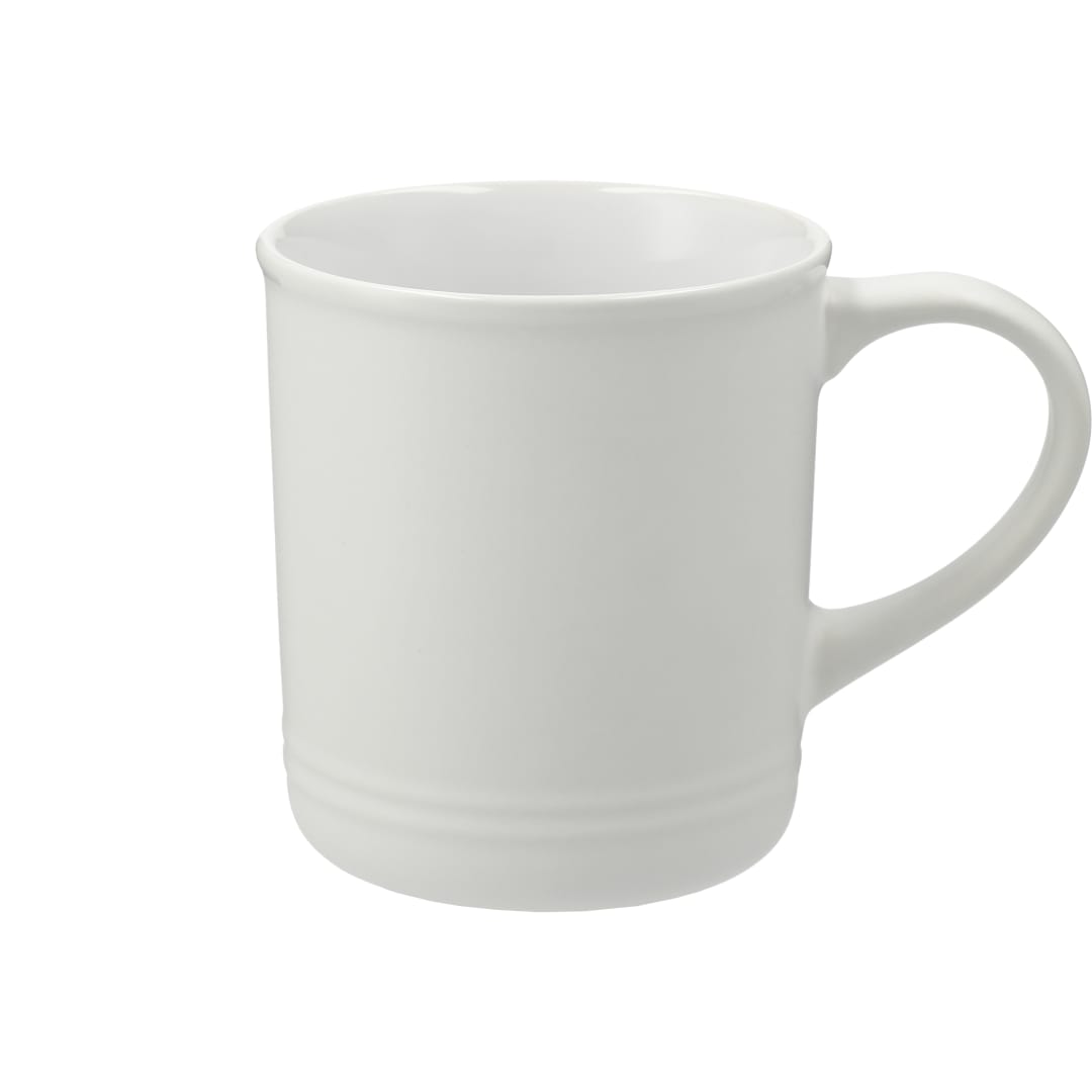 Front View of White Bronx 12oz Ceramic Mug plain