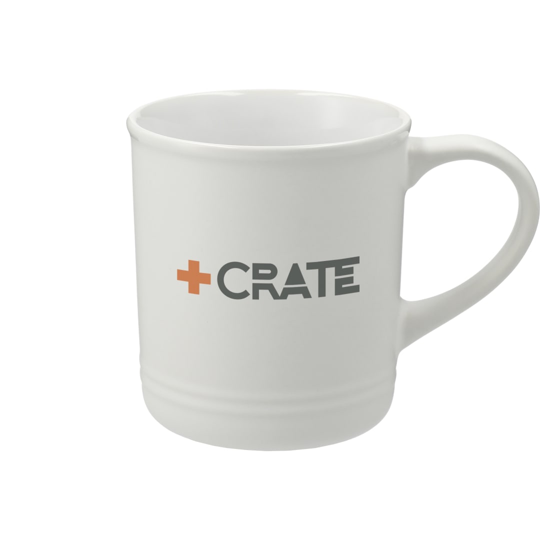 Front View of White Bronx 12oz Ceramic Mug