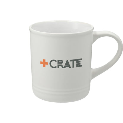 Front View of White Bronx 12oz Ceramic Mug