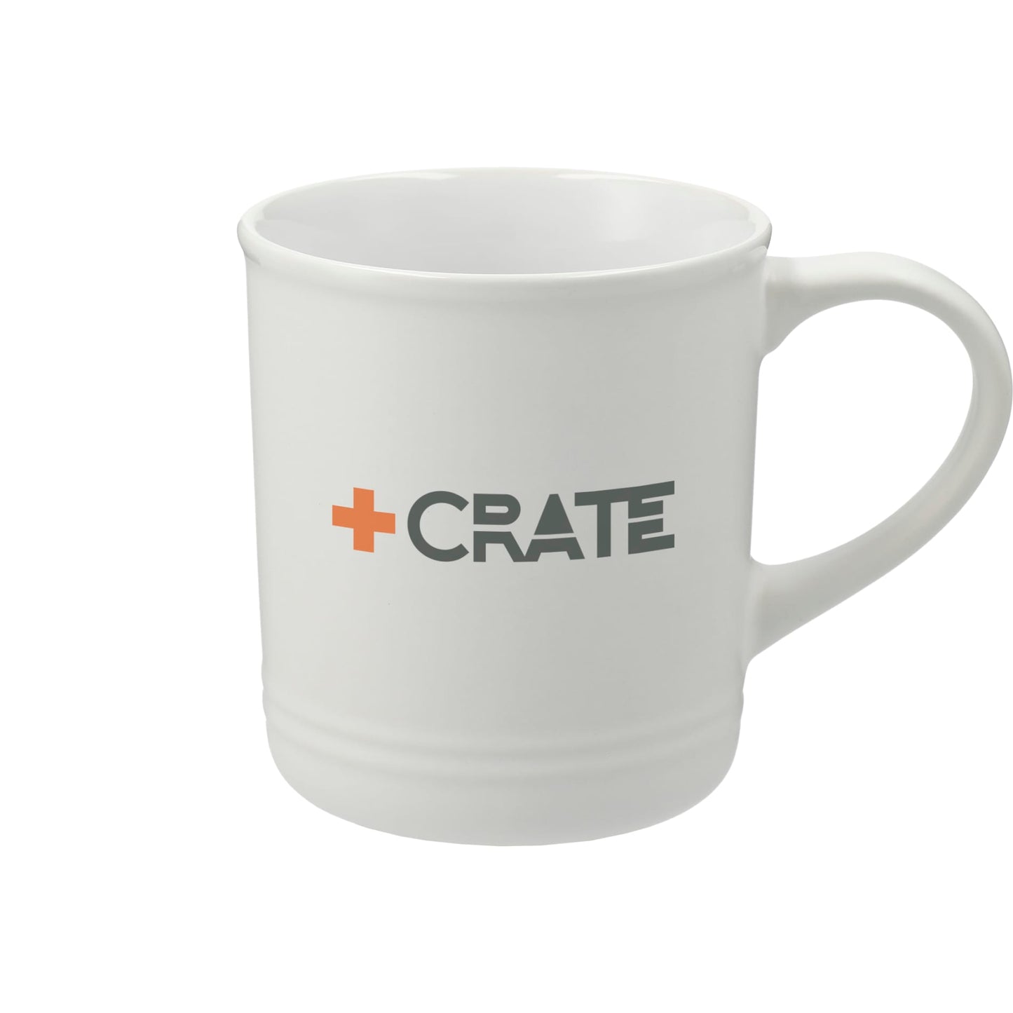 Front View of White Bronx 12oz Ceramic Mug