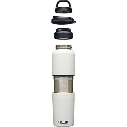 Front View of White CamelBak MultiBev 22oz Bottle & 16oz Cup plain