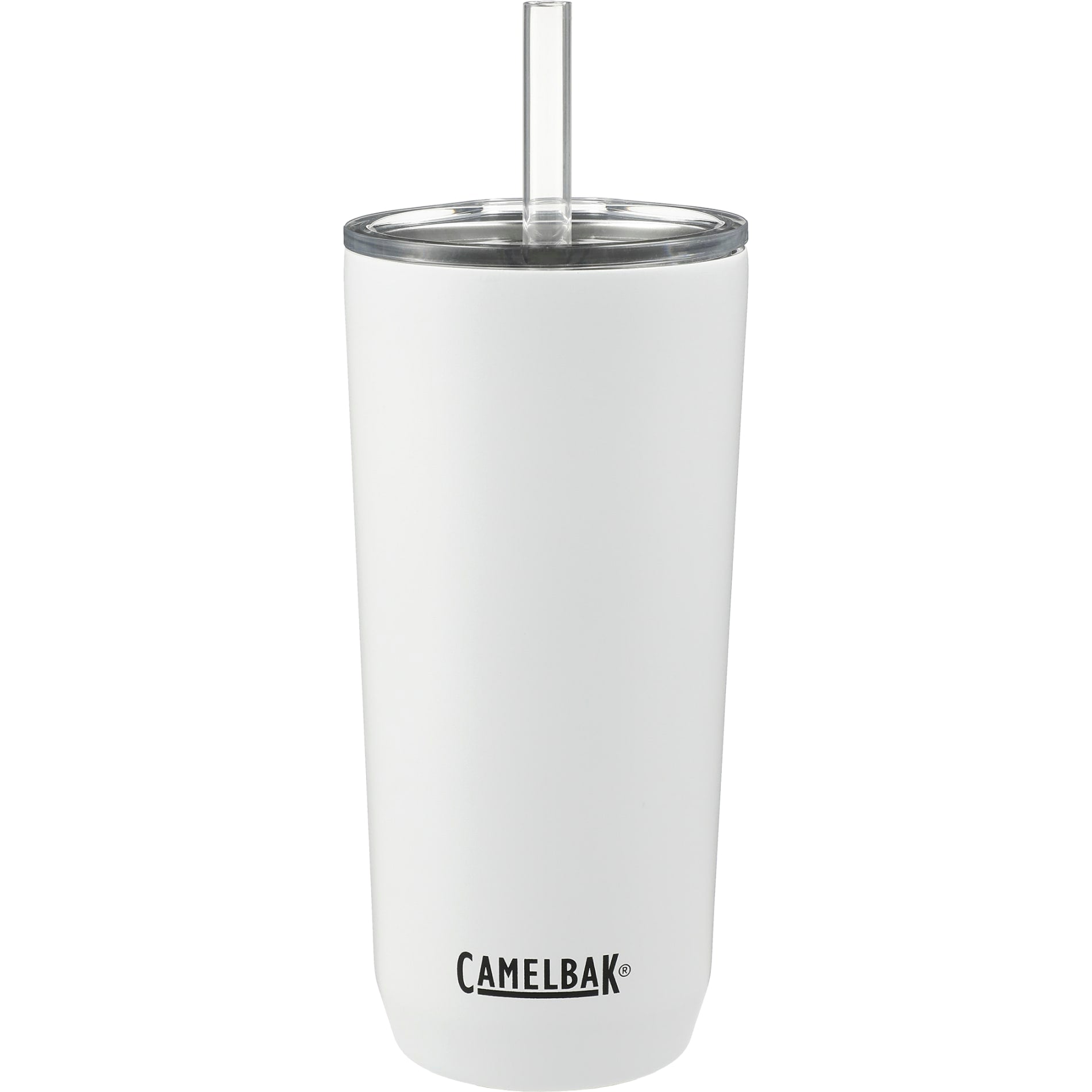 Front View of White CamelBak Straw Tumbler 20oz plain