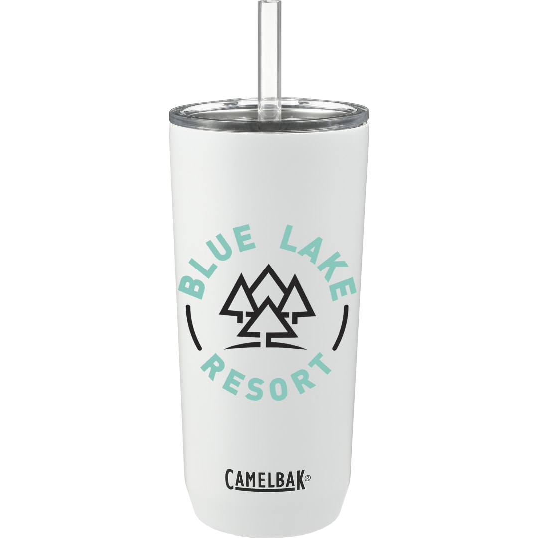 Front View of White CamelBak Straw Tumbler 20oz