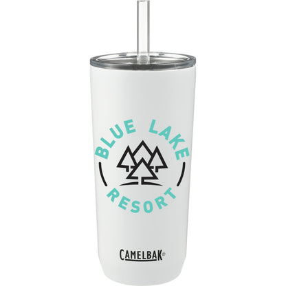 Front View of White CamelBak Straw Tumbler 20oz