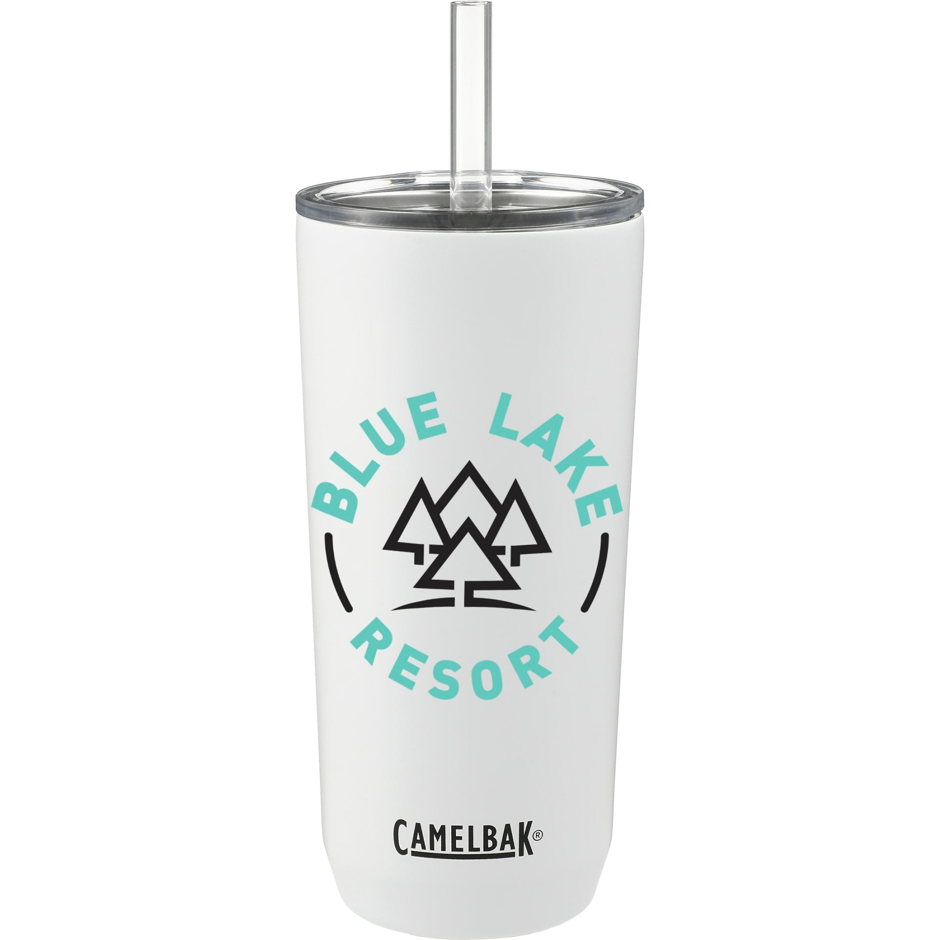 Front View of White CamelBak Straw Tumbler 20oz