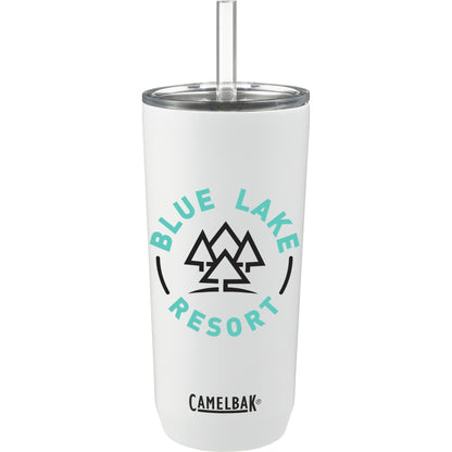 Front View of White CamelBak Straw Tumbler 20oz
