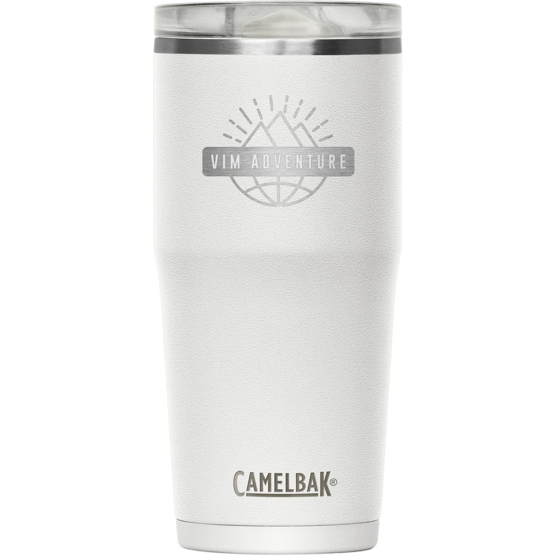 Front View of White Camelbak Thrive Leakproof Tumbler 20oz