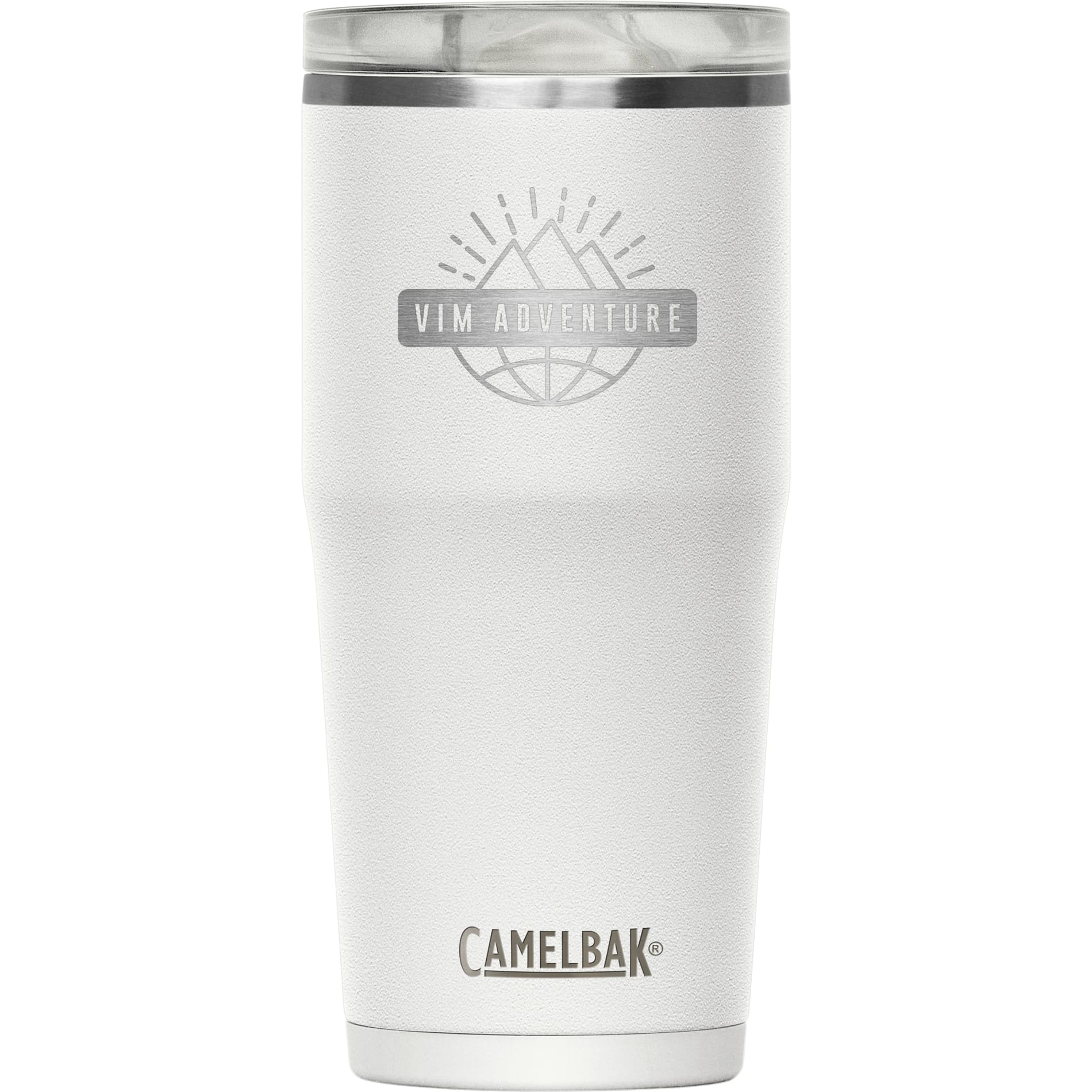 Front View of White Camelbak Thrive Leakproof Tumbler 20oz