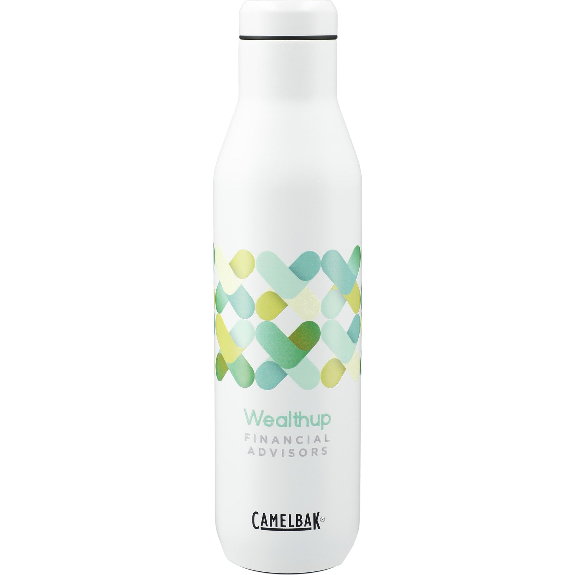 Front View of White CamelBak Wine Bottle 25oz
