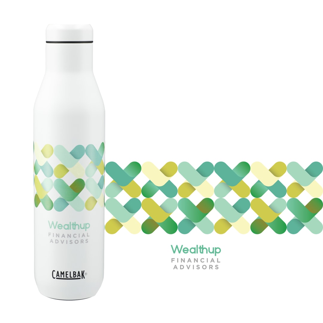 Front View of White CamelBak Wine Bottle 25oz