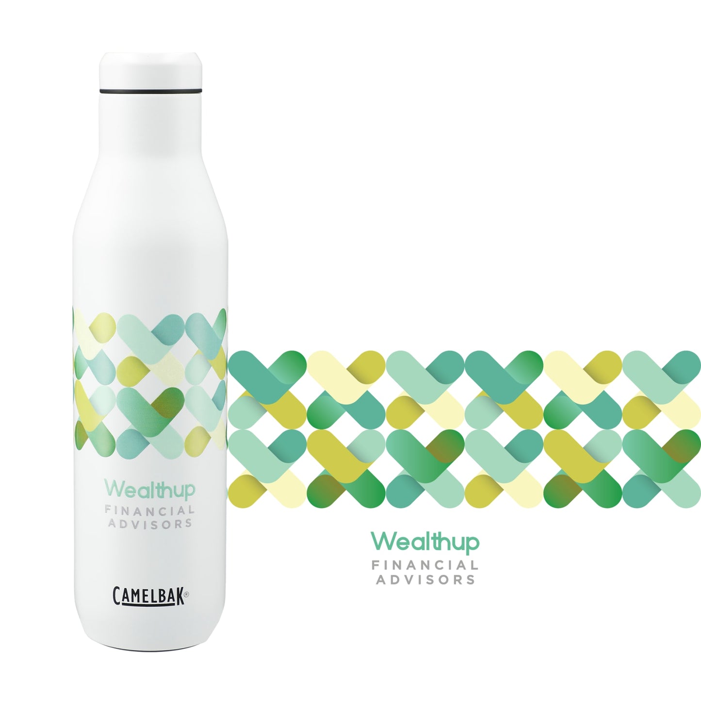 Front View of White CamelBak Wine Bottle 25oz
