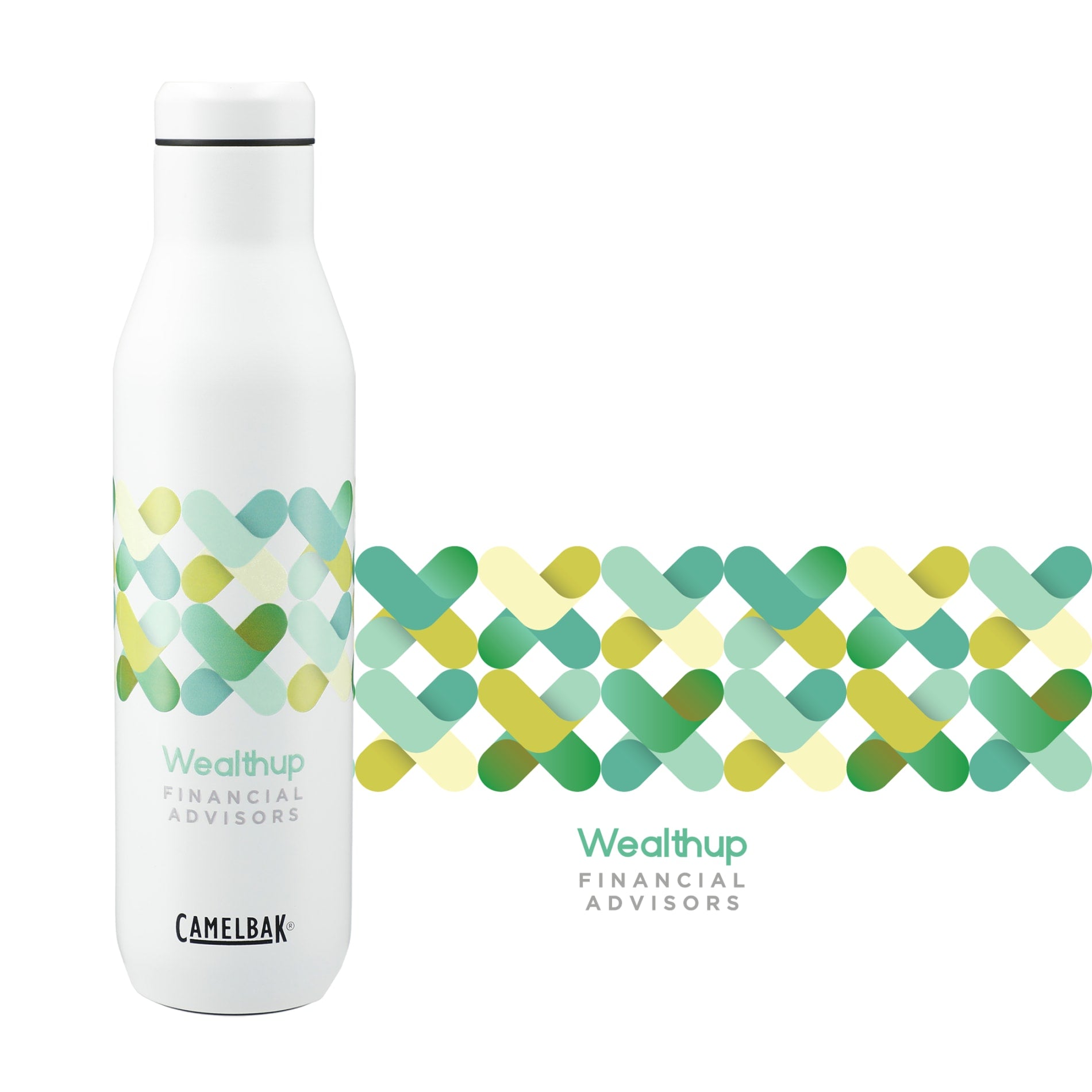 Front View of White CamelBak Wine Bottle 25oz