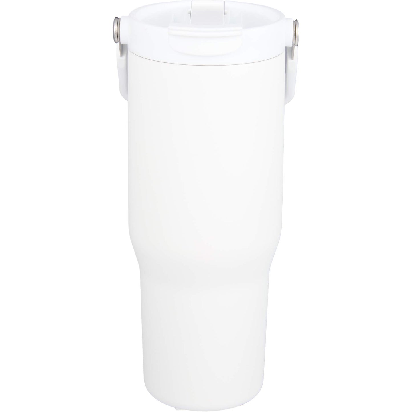 Front View of White Carnival Recycled Sip Or Swig Tumbler 30oz plain