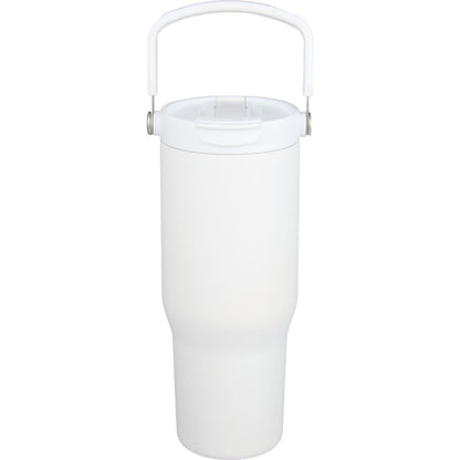 Front View of White Carnival Recycled Sip Or Swig Tumbler 30oz plain