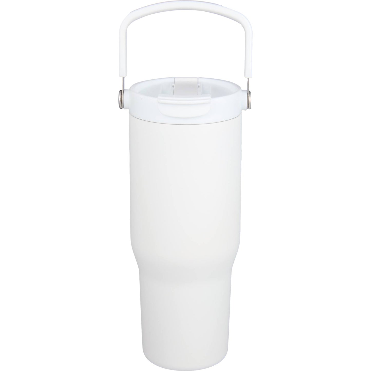 Front View of White Carnival Recycled Sip Or Swig Tumbler 30oz plain