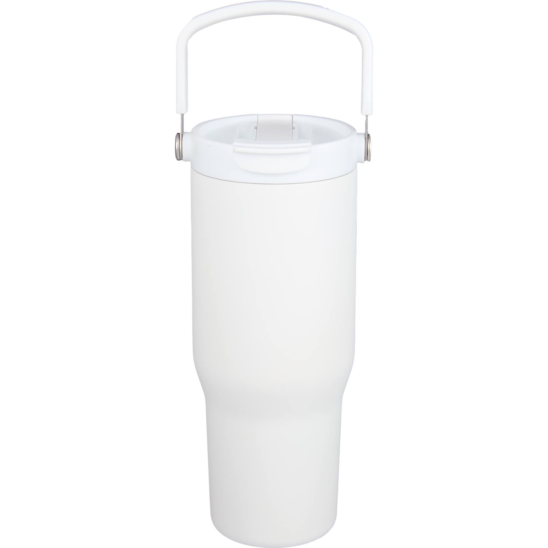 Front View of White Carnival Recycled Sip Or Swig Tumbler 30oz plain