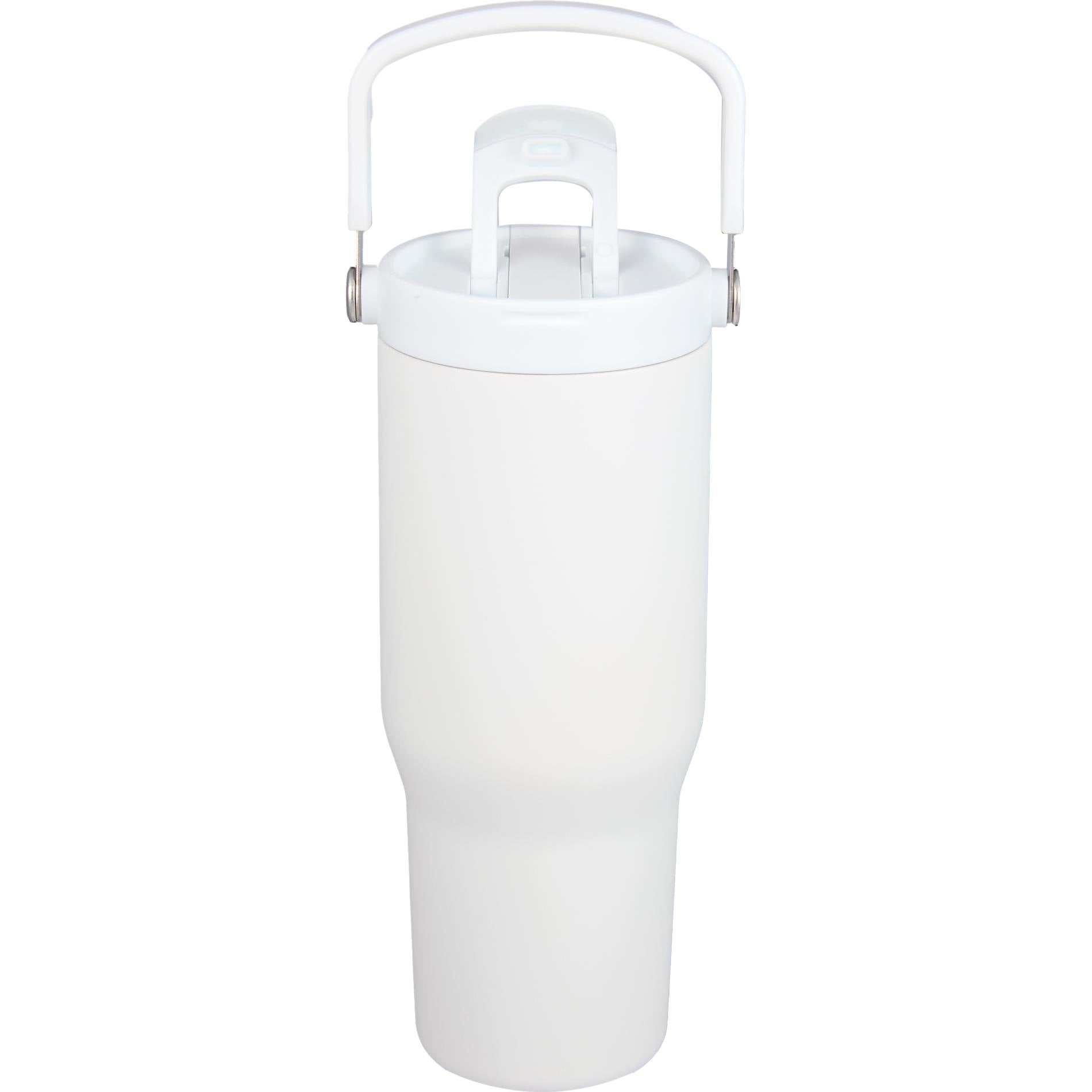 Front View of White Carnival Recycled Sip Or Swig Tumbler 30oz plain