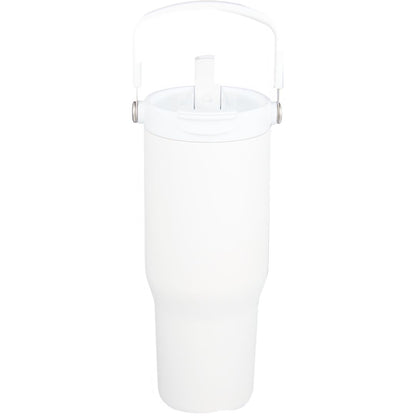 Front View of White Carnival Recycled Sip Or Swig Tumbler 30oz plain
