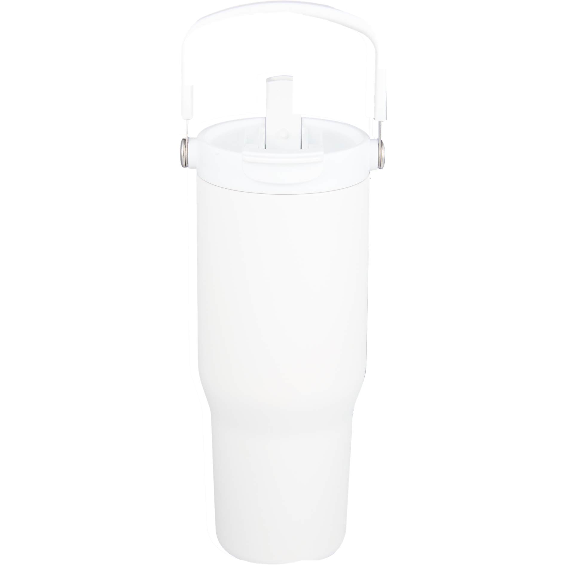 Front View of White Carnival Recycled Sip Or Swig Tumbler 30oz plain