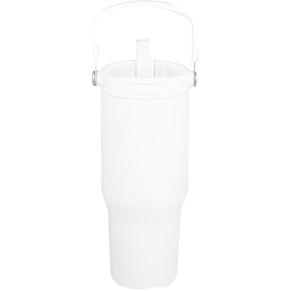 Front View of White Carnival Recycled Sip Or Swig Tumbler 30oz plain
