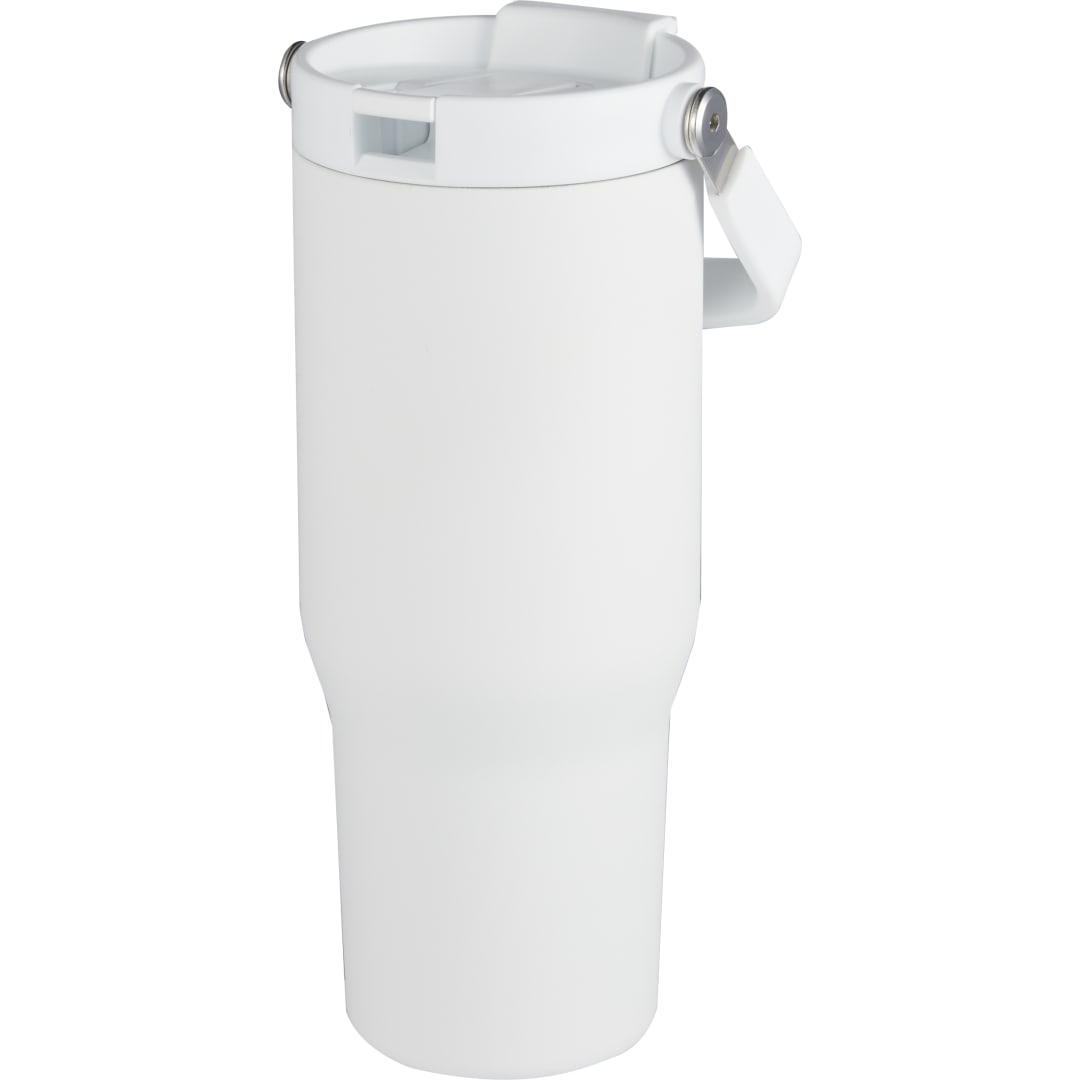 Front View of White Carnival Recycled Sip Or Swig Tumbler 30oz plain