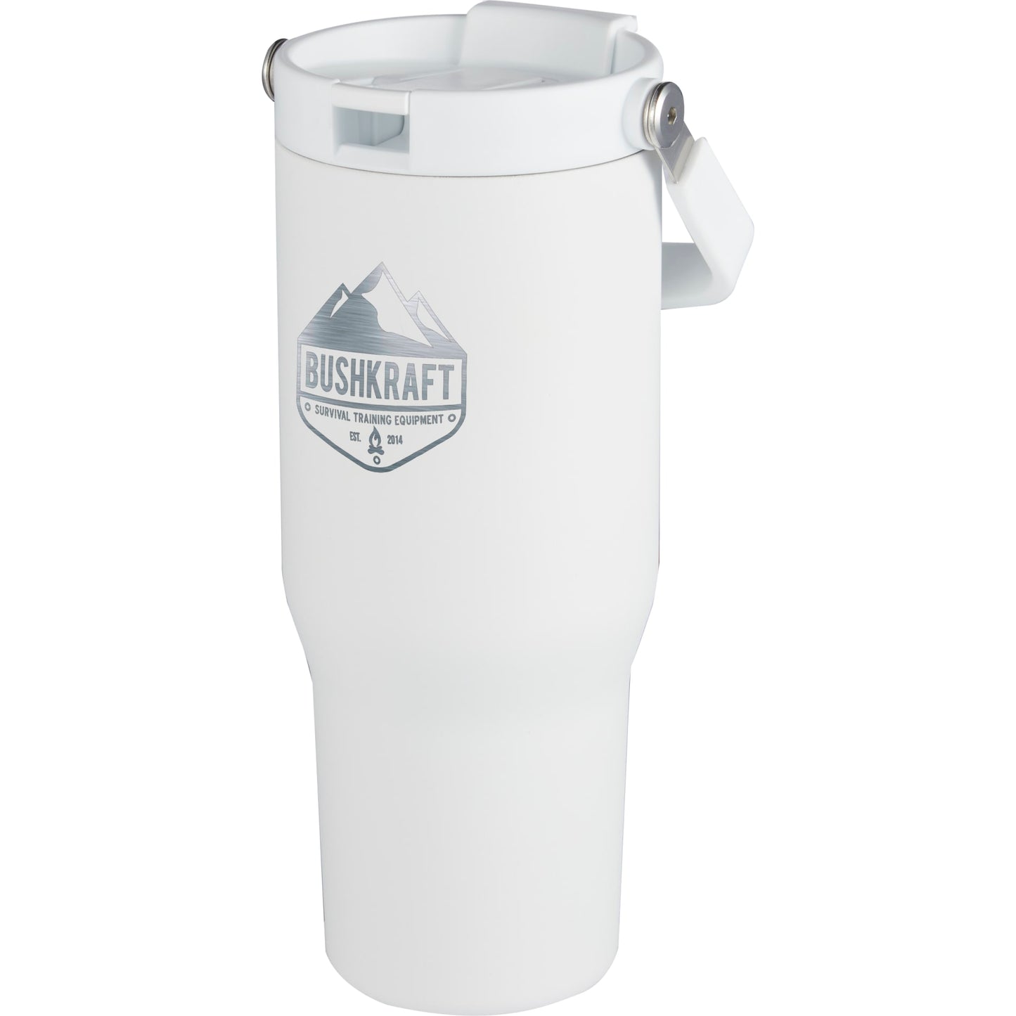 Front View of White Carnival Recycled Sip Or Swig Tumbler 30oz