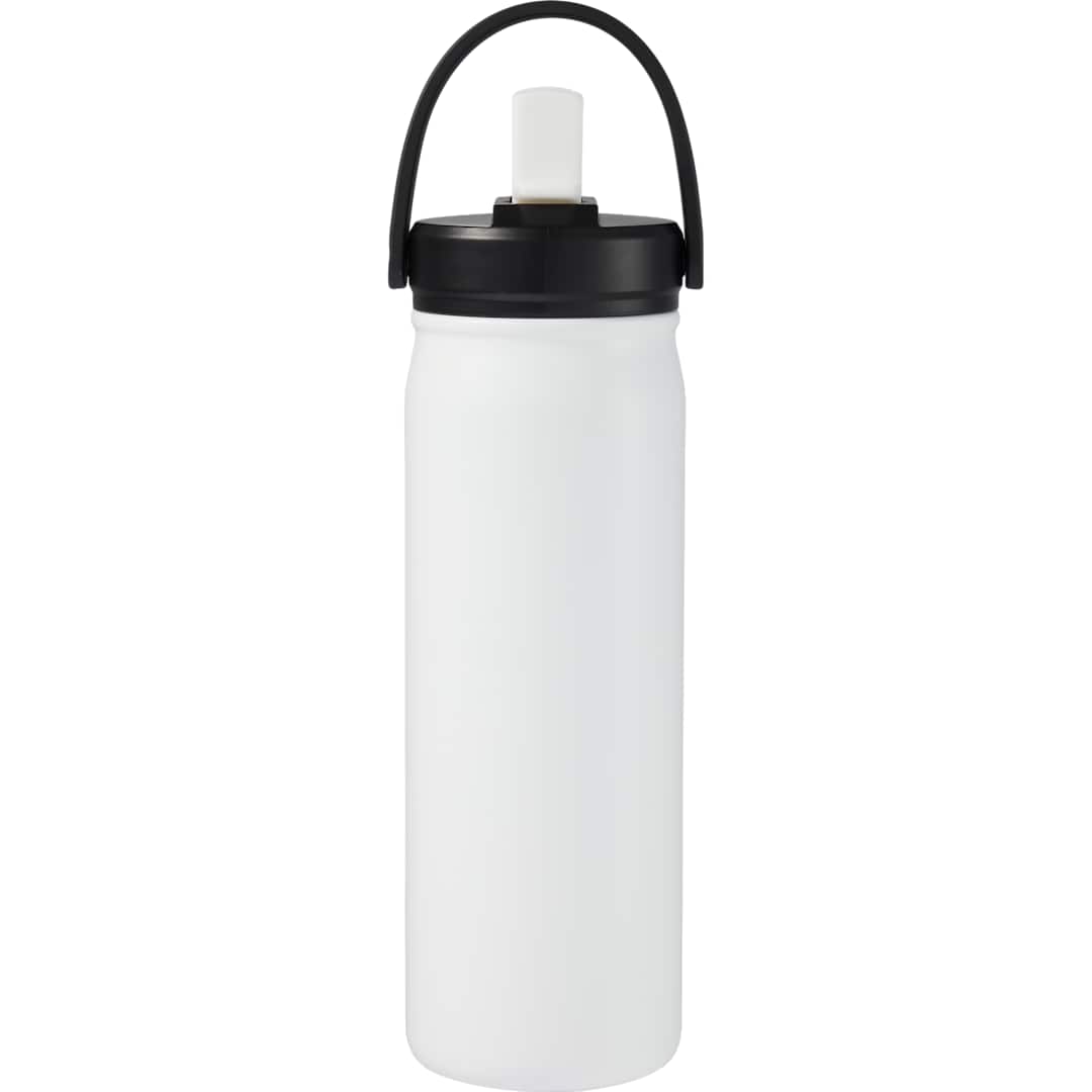 Front View of White Carpo 20oz Straw lid Vacuum Bottle plain