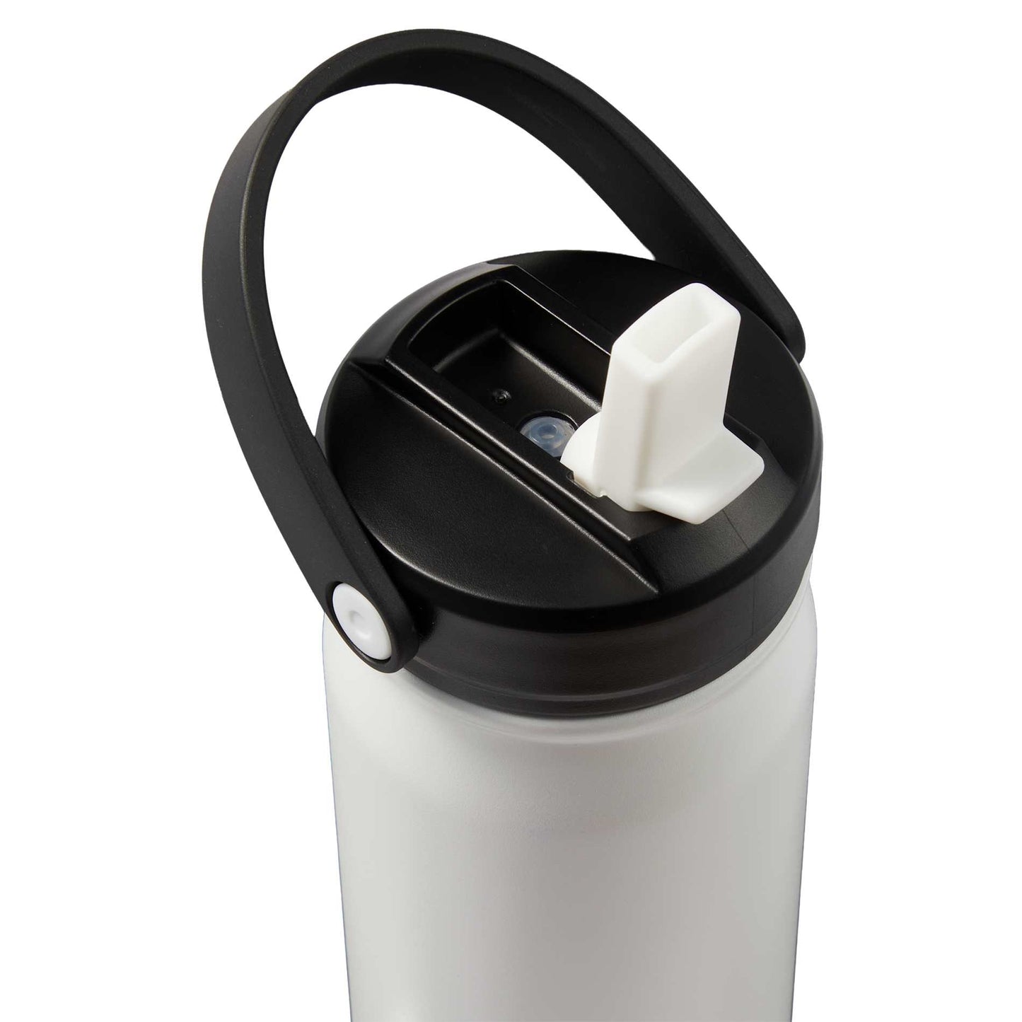 Front View of White Carpo 20oz Straw lid Vacuum Bottle