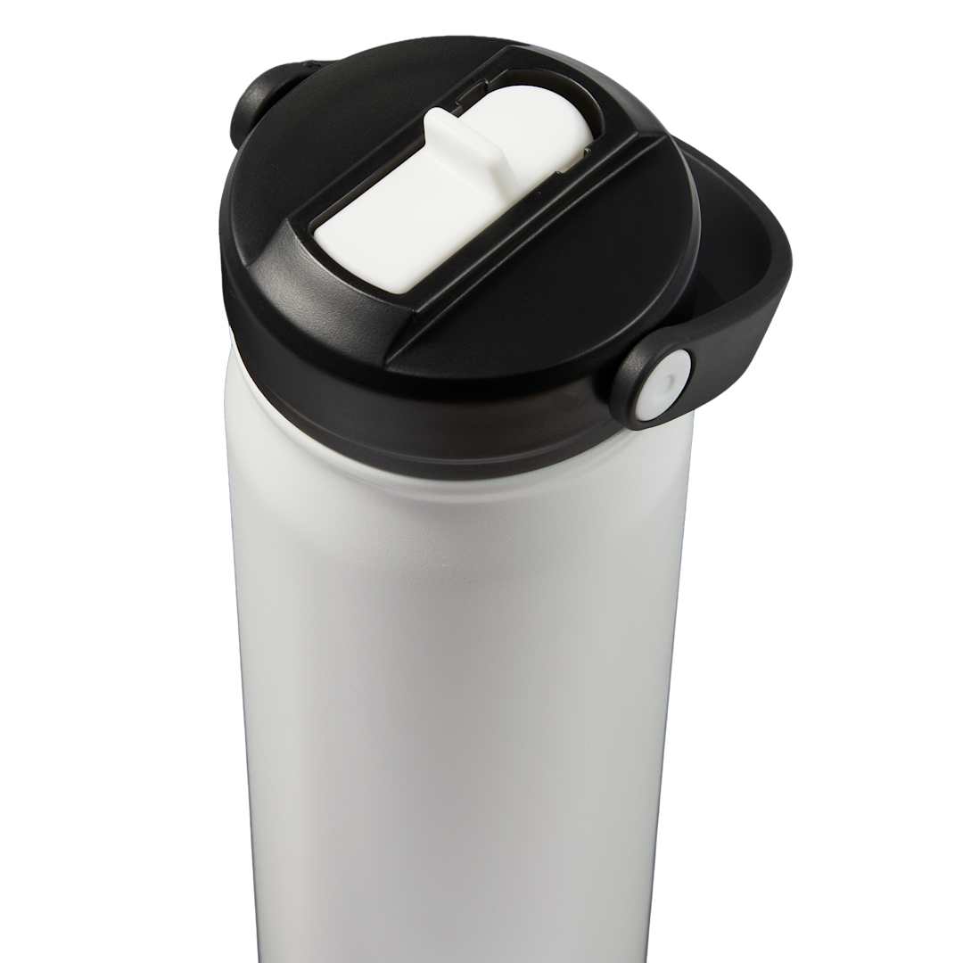 Front View of White Carpo 20oz Straw lid Vacuum Bottle