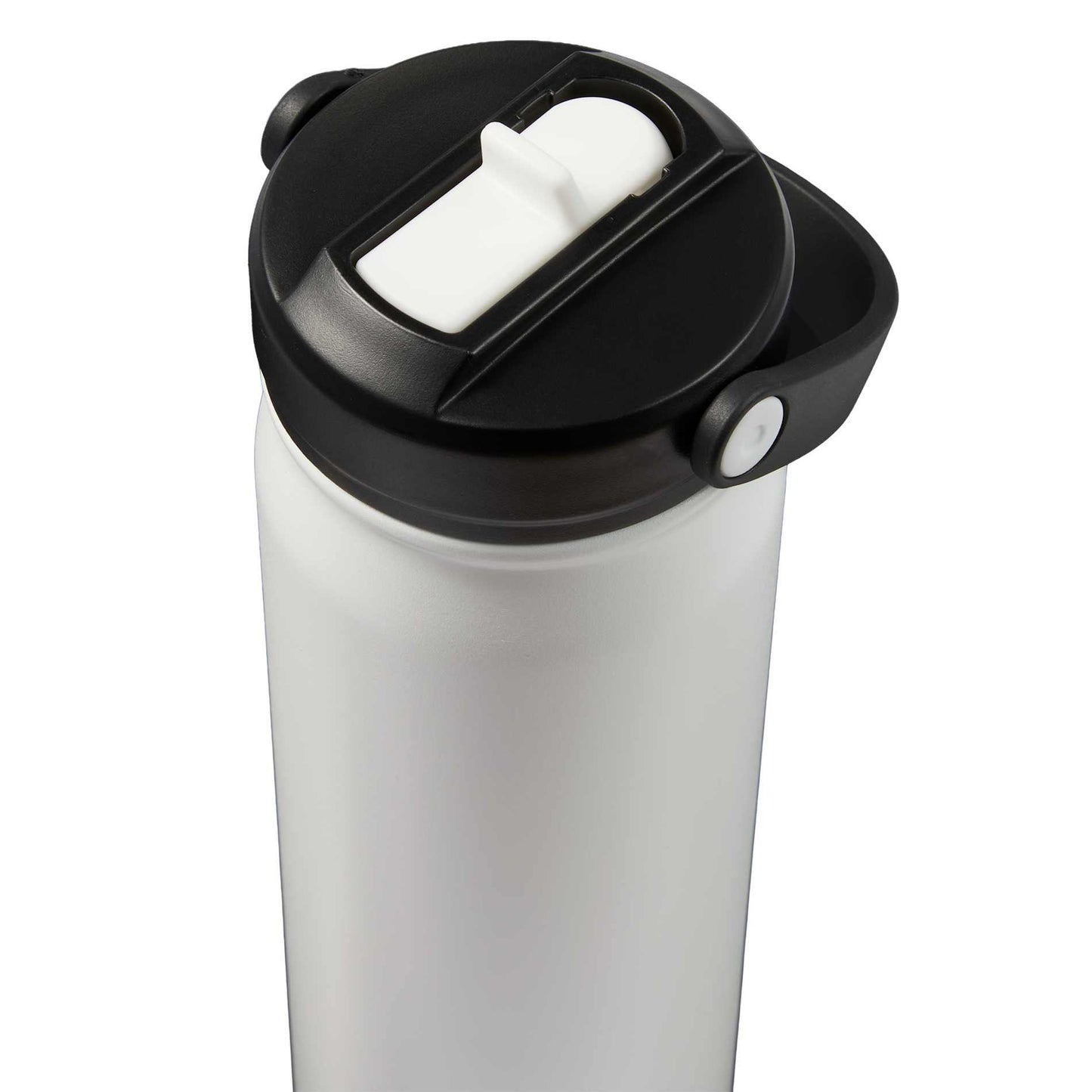 Front View of White Carpo 20oz Straw lid Vacuum Bottle