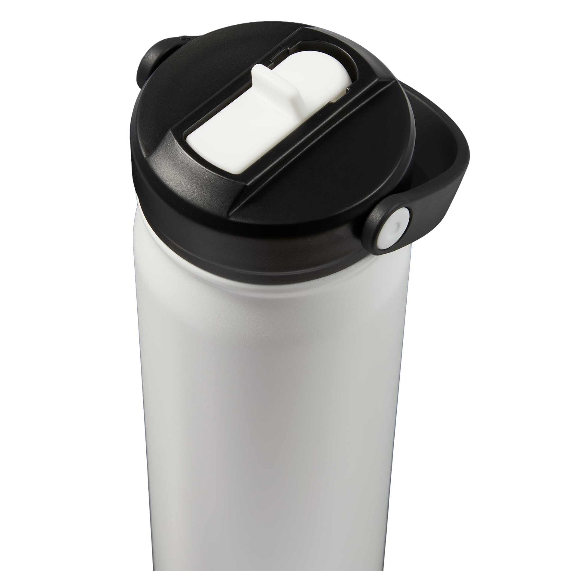 Front View of White Carpo 20oz Straw lid Vacuum Bottle
