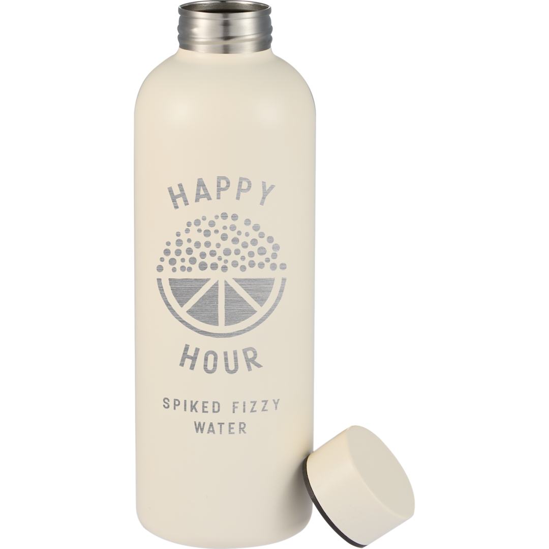 Front View of White Cleave Recycled Stainless steel bottle 25oz