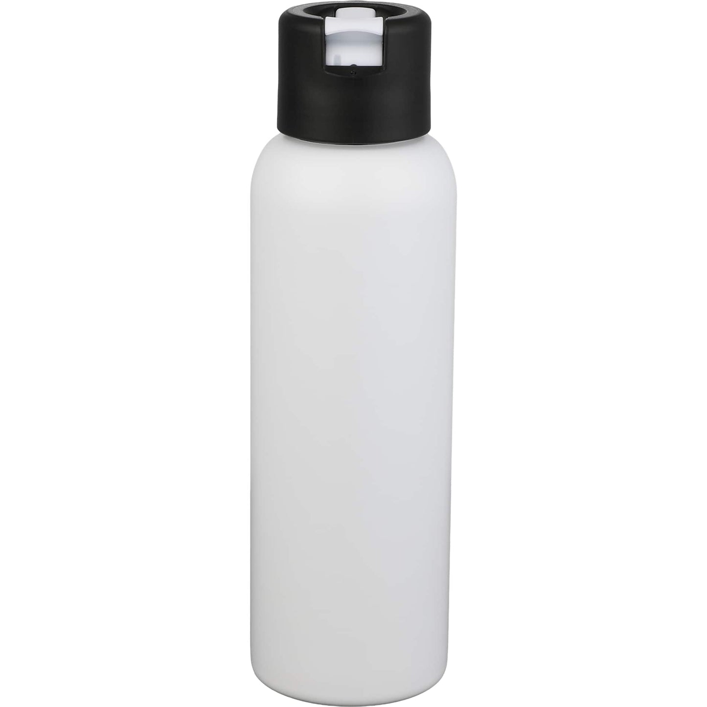 Front View of White Clio Eco-Friendly Straw Lid Vacuum Bottle 22oz plain